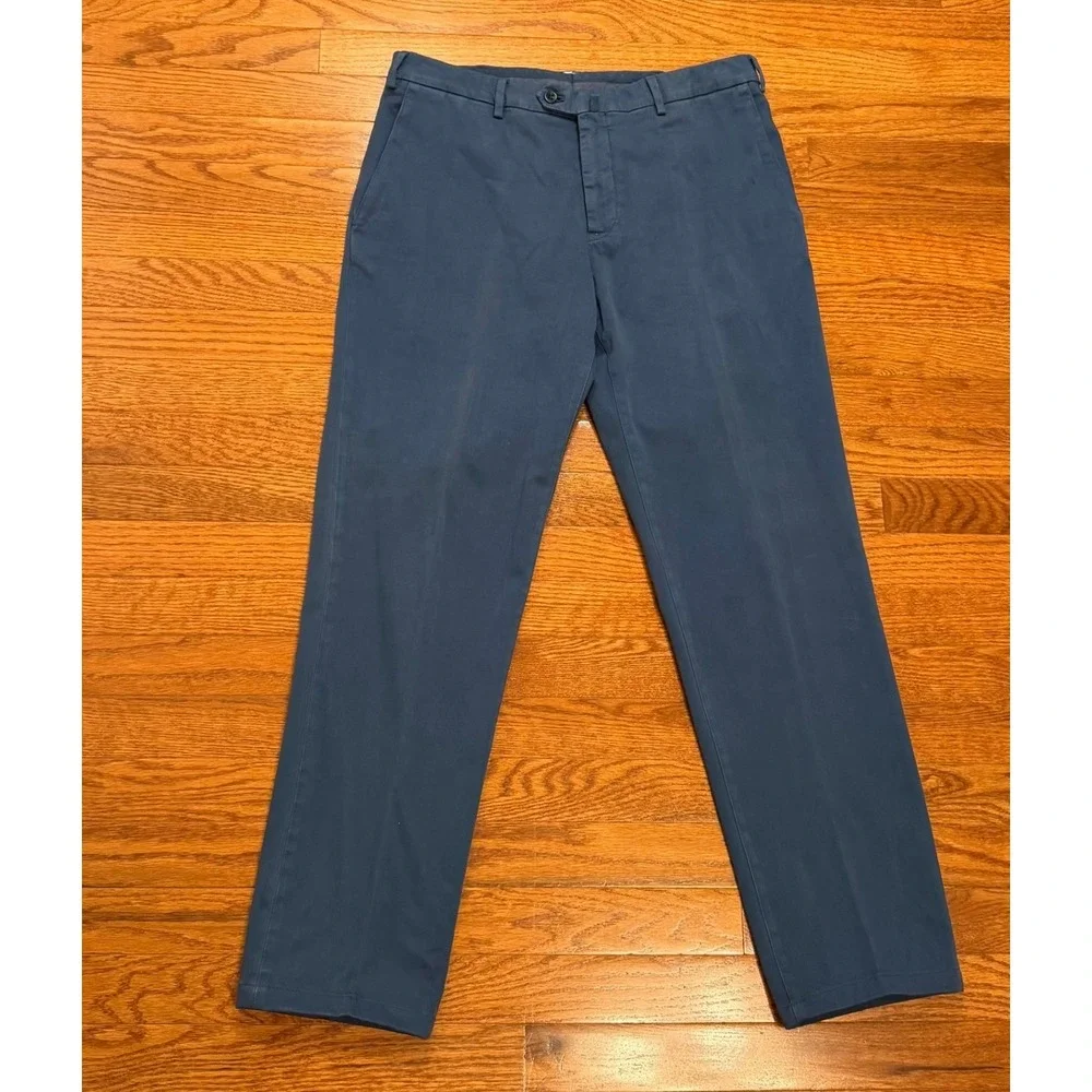 Loro Piana Cotton Stretch Chino Pants Fits Mens 30x30 Blue Italy Made Casual